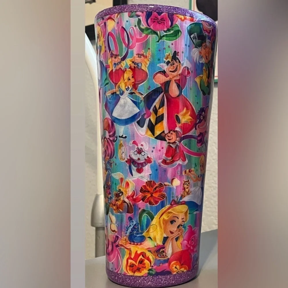 Alice In Wonderland Fabric Epoxy 32oz Tumbler